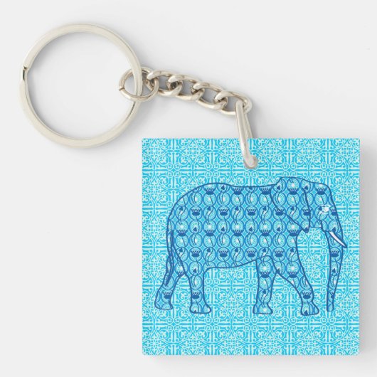 Porte-clés Ephène de fleur de Lotus - turquoise (Devant)