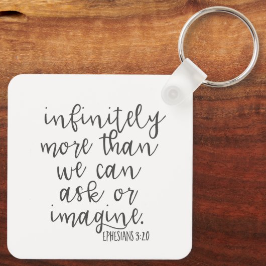 Porte-clés Ephésiens 3:20 Infiniment Plus Bible Écriture Art (Verso)