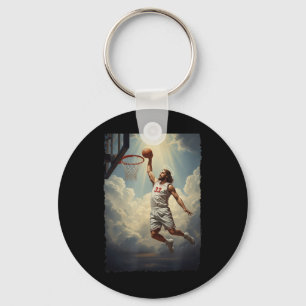 Porte-clés Epic Divine Dunking Jésus Sur Le Saint Basketball