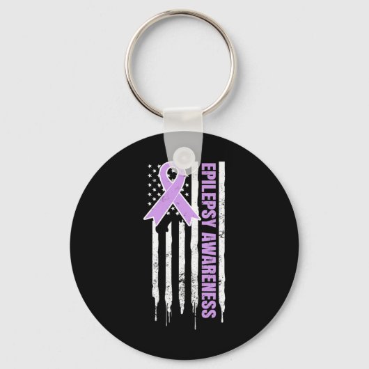 Porte-clés Epilepsie Conception de Conscience Patriotique US  (Recto)