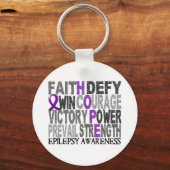 Porte-clés Epilepsie du collage de mots d'espoir (Recto)