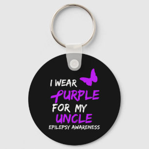 Porte-clés Epilepsie Je Porte Du Purple Pour Mon Oncle Ruban