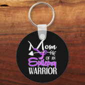Porte-clés Epilepsie Maman Purple Ribbon Sensibilisation Mère (Recto)