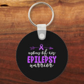 Porte-clés Epilepsie Maman Purple Ribbon Sensibilisation Mère (Recto)