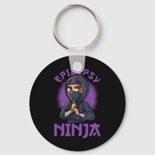Porte-clés Epilepsie Ninja Purple Ribbon Sensibilisation à l'