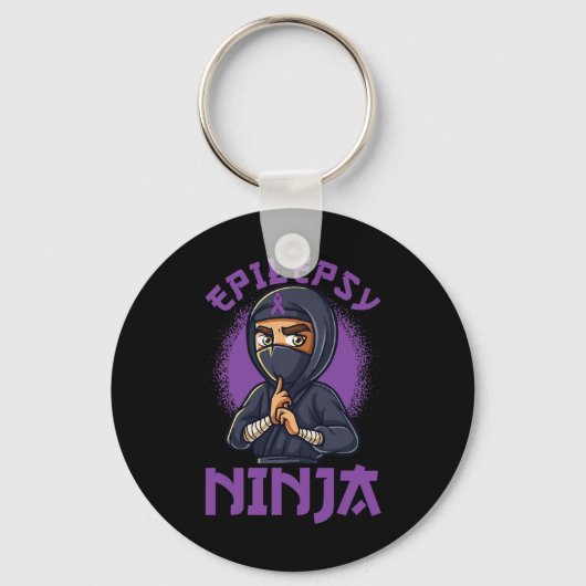 Porte-clés Epilepsie Ninja Purple Ribbon Sensibilisation à l' (Recto)