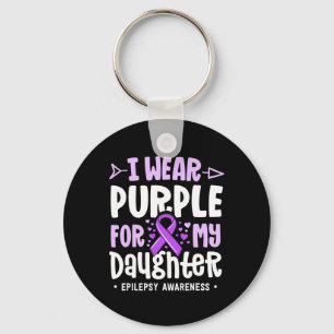 Porte-clés Epilepsie Ruban Je Porte Violet Pour Ma Fille Awar