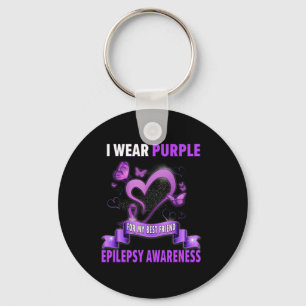 Porte-clés Epilepsie Sensibilisation Je Porte Violet Pour Mon