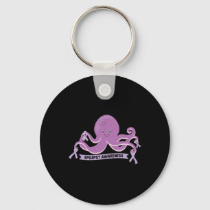 Porte-clés Epilepsie Sensibilisation Ruban Octopus