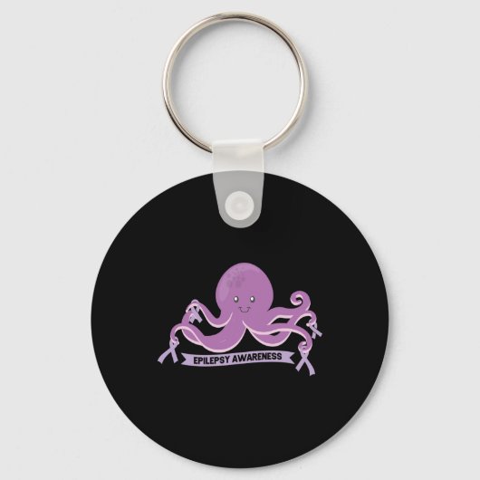 Porte-clés Epilepsie Sensibilisation Ruban Octopus (Recto)