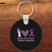 Porte-clés Epilepsie Sensibilisation Ruban Paix Amour Cure (Recto)