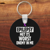 Porte-clés Epilepsy Awareness Enemy Epileptic Warrior Survivo (Recto)