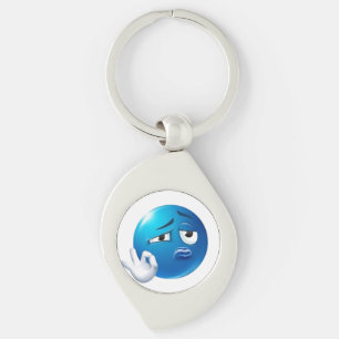 Porte-clés Épingle d'émoji bleu triste drôle - Épingle expres