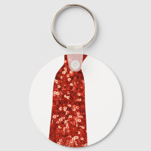 Porte-clés épingle vintage pailletée rouge pour mise en beaut