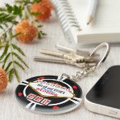 Porte-clés Épouser dans le jeton de poker de faveur de casino (Devant Droit)