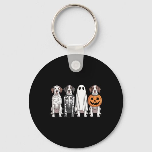 Porte-clés Épouvantail Chien Anglais Pointer Citrouille Hallo (Recto)