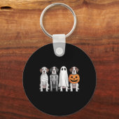 Porte-clés Épouvantail Chien Anglais Pointer Citrouille Hallo (Recto)