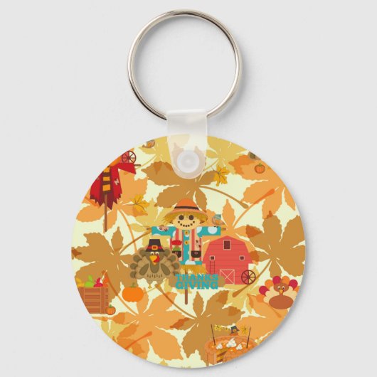Porte-clés épouvantail de l'action de grâce (Recto)