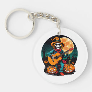 Porte-clés épouvantail joue de la guitare et célèbre Hallowee