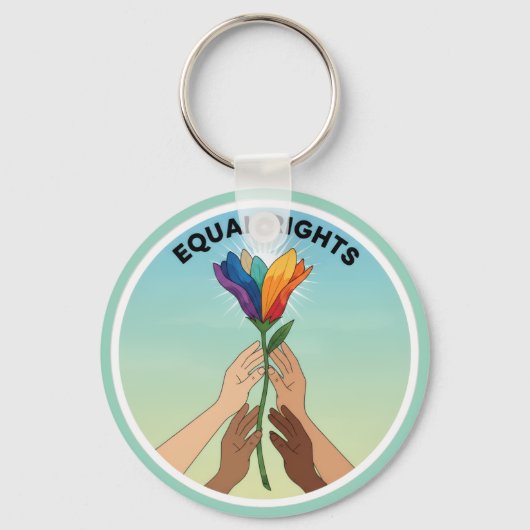 Porte-clés Equal Rights Rainbow Flower – Diversity and Unity (Recto)