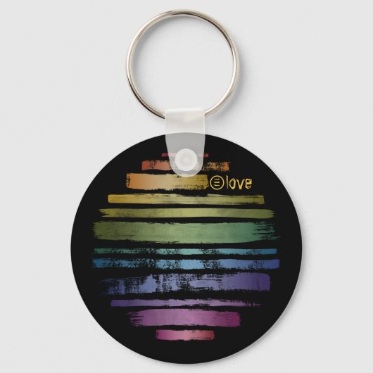 Porte-clés Equality Love Rainbow Brush Strokes LGBTQ ID656 (Recto)