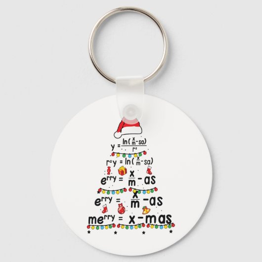 Porte-clés Équation Math Joyeux X mas Funny Enseignant Math C (Recto)