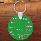 Porte-clés Équations mathématiques vertes personnalisées (Recto)