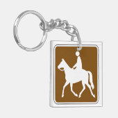Porte-clés Equestrian Trail Riding Horse Silhouette Icon (Devant gauche)