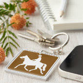 Porte-clés Equestrian Trail Riding Horse Silhouette Icon (Devant Droit)