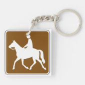 Porte-clés Equestrian Trail Riding Horse Silhouette Icon (Dos)