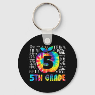 Porte-clés Équipe 5e année de typographie Tie Dye Retour à l'