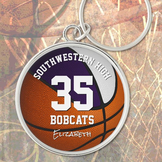 Porte-clés équipe blanche violette couleurs filles garçons ba