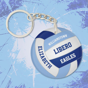 Porte-clés Équipe bleu foncé clair couleurs volleball cadeaux