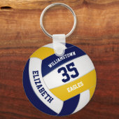 Porte-clés équipe bleu marine or couleurs filles garçons voll (Recto)