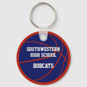 Porte-clés équipe bleu rouge couleurs basketball (Verso)