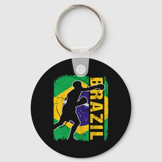Porte-clés Équipe brésilienne de boxe Brésil Drapeau Gants de (Recto)