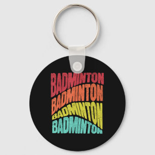 Porte-clés Équipe de badminton Vibe Rétro Groovy