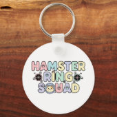 Porte-clés Équipe de Bague de Hamster Mignon Design Pastel (Verso)