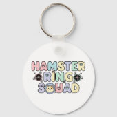 Porte-clés Équipe de Bague de Hamster Mignon Design Pastel (Verso)