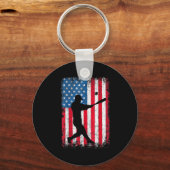 Porte-clés Équipe de baseball Drapeau Américain Hommes Garçon (Recto)