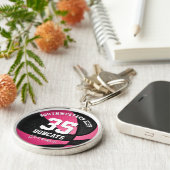 Porte-clés équipe de basket-ball des filles noires roses (Côté)