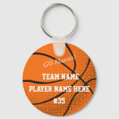 Porte-clés Équipe de basket-ball personnalisable (Recto)