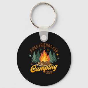 Porte-clés Équipe de camping amusante des amis du feu Été cam