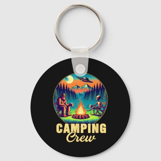 Porte-clés Équipe de camping campeur buvant équipe drôle Bigf (Recto)
