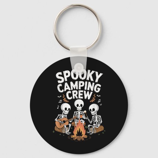 Porte-clés Équipe de camping drôle et effrayant Halloween squ (Recto)