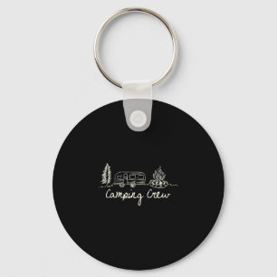 Porte-clés équipe de camping rétro famille appariée randonnée