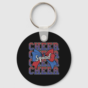 Porte-clés Équipe de cheerleading à nœud bleu rouge Sport Che