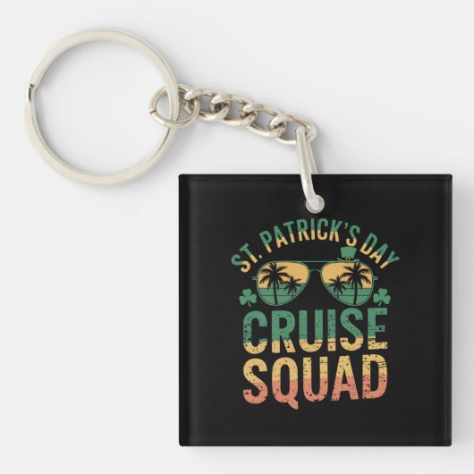 Porte-clés Équipe de croisière de la Saint-Patrick drôle de f (Devant)