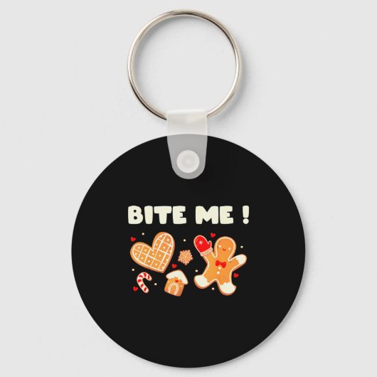 Porte-clés Équipe de cuisson de biscuits Bite Me vacances Gât (Recto)