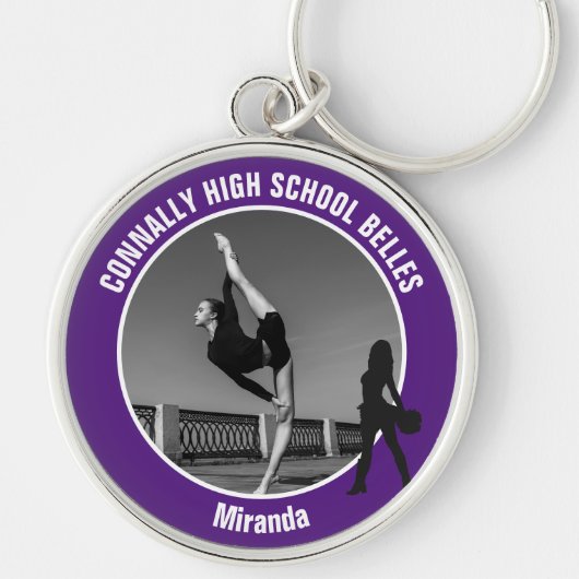 Porte-clés Équipe de drill violet Photo Danseuse de lycée (Devant)